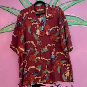Photo detail:100% SILK 2002 SURFING SANTA - EVERYDAY IS A HOLIDAY PRINT HAWAIIAN SHIRT