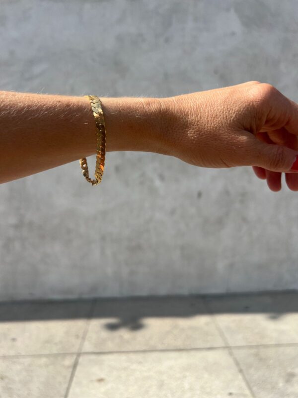 DEADSTOCK FLAT GOLD CHAIN LINK BRACELET
