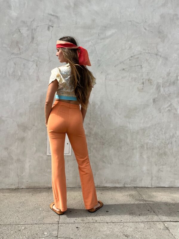 AMAZING! 1990S SLINKY RIBBED STRETCH KICK FLARED PANTS