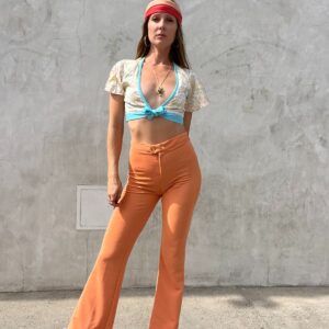 Photo detail:AMAZING! 1990S SLINKY RIBBED STRETCH KICK FLARED PANTS