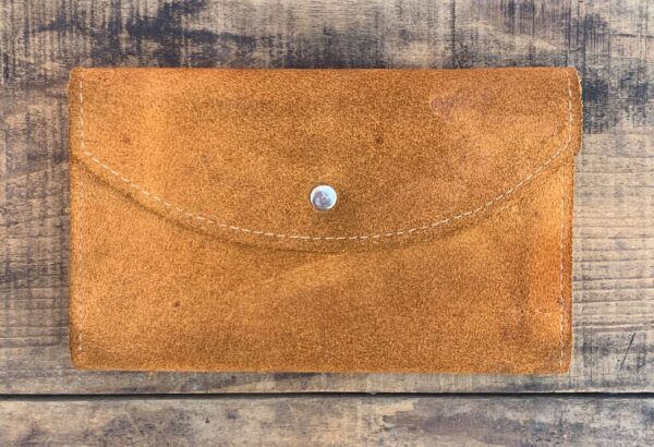 SUEDE WALLET TRI-FOLD WALLET, MADE IN BRASIL