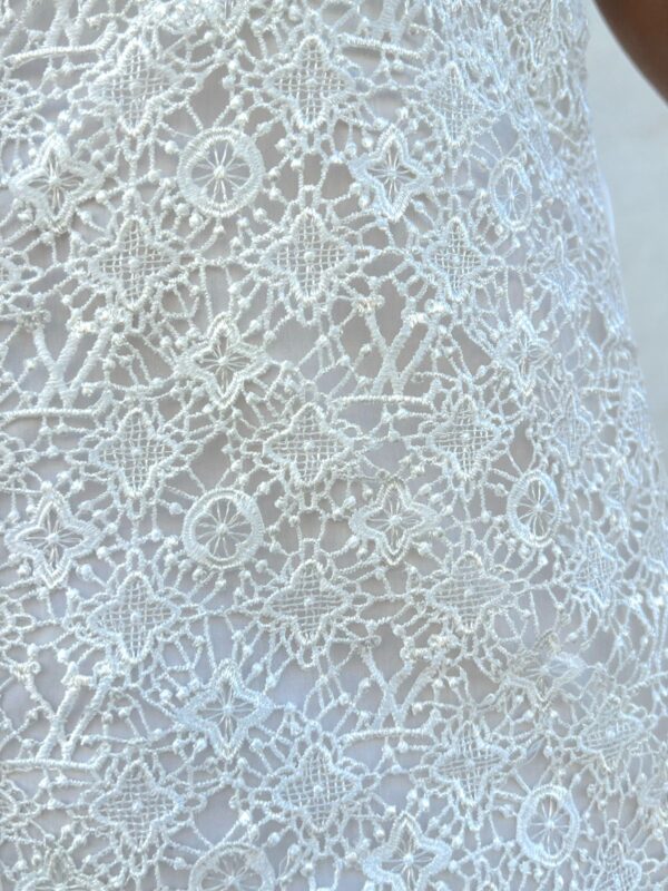 *AS-IS* CUSTOM LV MONOGRAM LACE SLEEVELESS SHIFT DRESS WITH PEARL BUTTONS