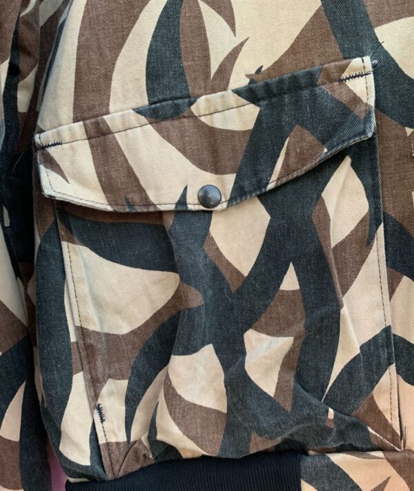 COOL! DENIM CAMOUFLAGE DESIGN  ZIP UP JACKET