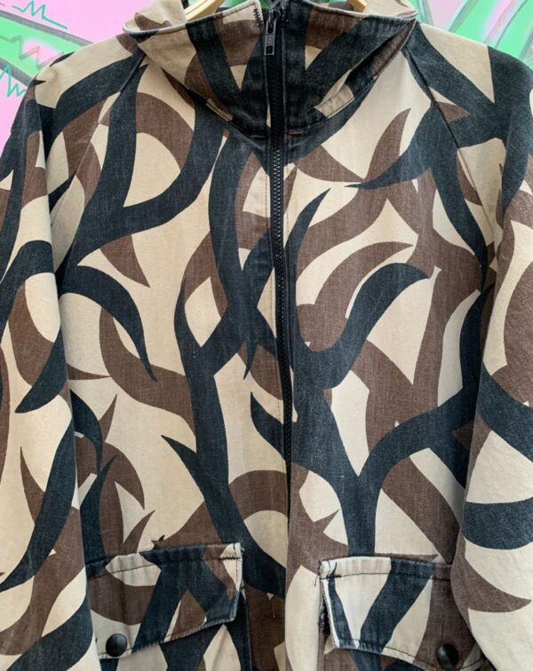 COOL! DENIM CAMOUFLAGE DESIGN  ZIP UP JACKET