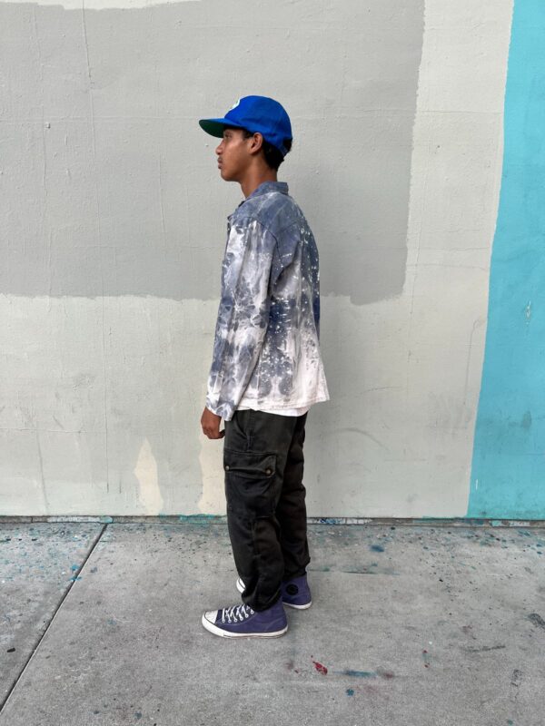 RAD! 100% COTTON EUROPEAN WORKWEAR JACKET BLEACH & PAINT SPLATTER