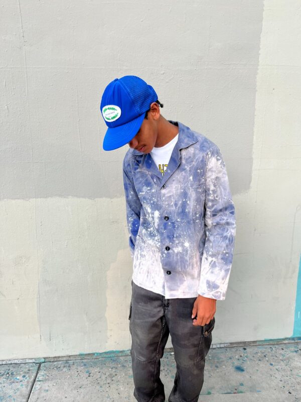 RAD! 100% COTTON EUROPEAN WORKWEAR JACKET BLEACH & PAINT SPLATTER