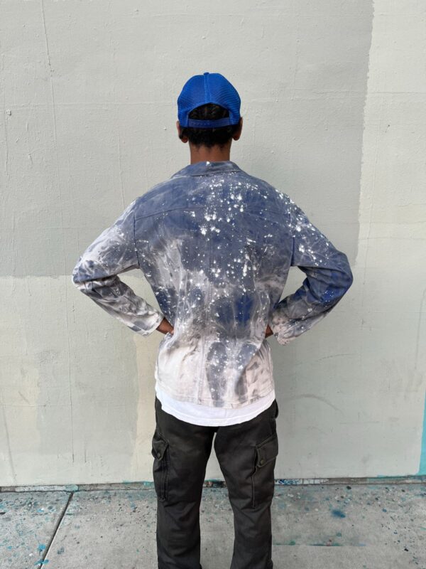 RAD! 100% COTTON EUROPEAN WORKWEAR JACKET BLEACH & PAINT SPLATTER