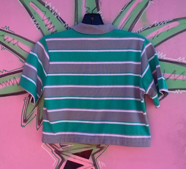 *AS-IS* 1980S DEADSTOCK UPCYCLED & CROPPED! STRIPED POLO SHIRT