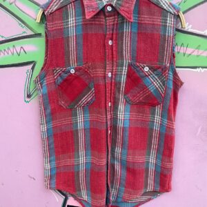 Photo detail:RAD! HEAVY SOFT FLANNEL CUT-SLEEVE BUTTON UP SHIRT