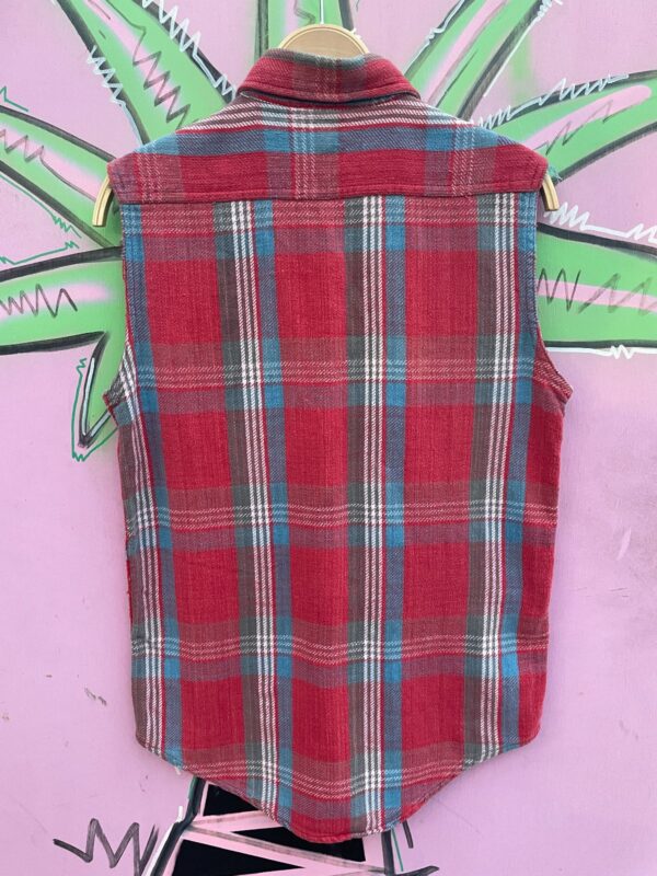 RAD! HEAVY SOFT FLANNEL CUT-SLEEVE BUTTON UP SHIRT