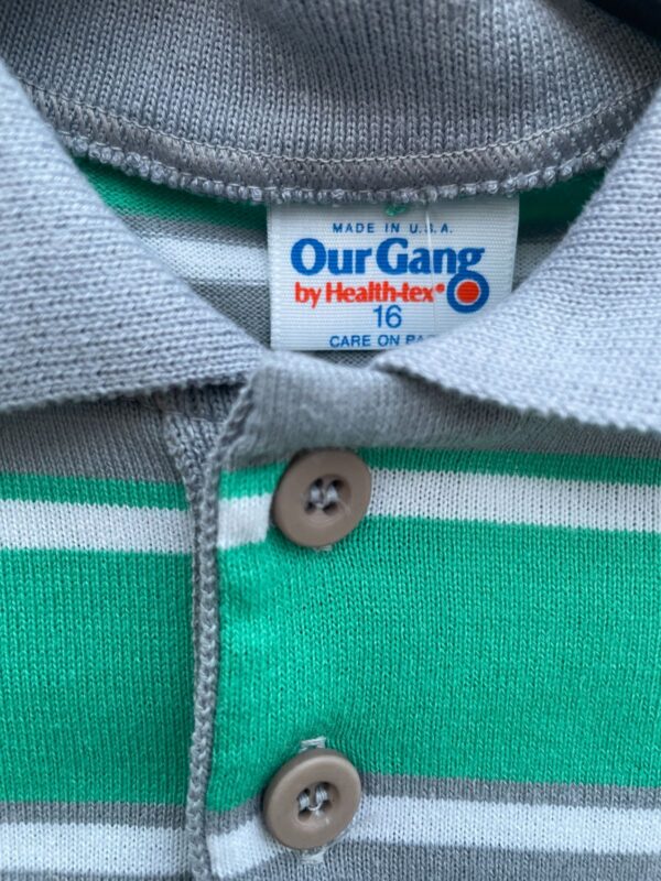 *AS-IS* 1980S DEADSTOCK UPCYCLED & CROPPED! STRIPED POLO SHIRT