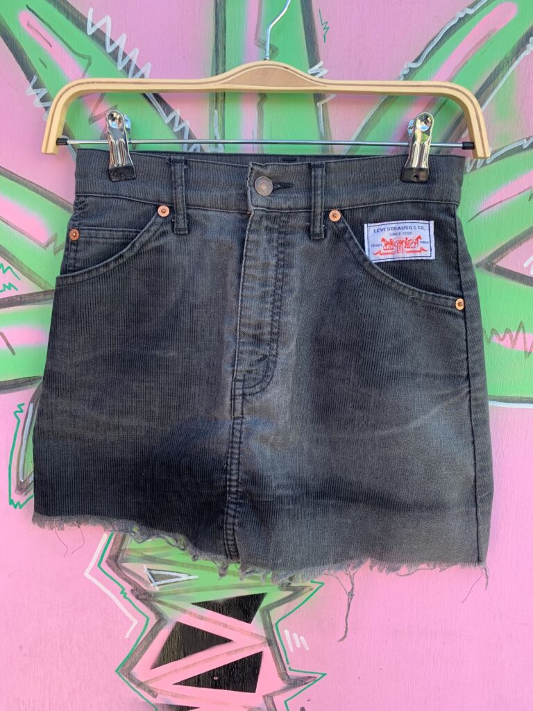 *AS-IS* RAD! 1970S LEVIS WHITE TAB MODIFIED CORDUROY MINI SKIRT