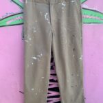 *AS-IS* COOL! CUSTOM NAME PATCHED PAINT SPLATTERED KHAKI DICKIES WORK PANTS