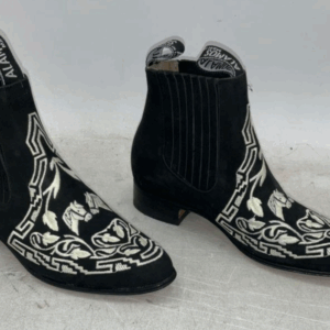 Photo detail:AWESOME! MADE IN MEXICO DECORATIVE EMBRDOIERED BRUSHED LEATHER PULL ON CHELSEA BOOTS