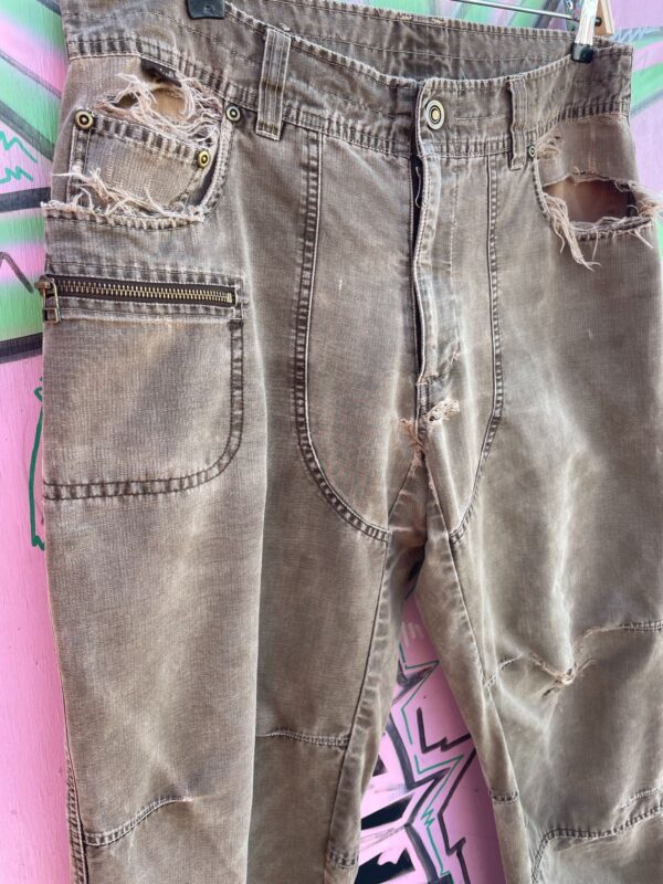 *AS-IS* RAD! SUPER THRASHED & DISTRESSED OUTERWEAR UTILITY PANTS