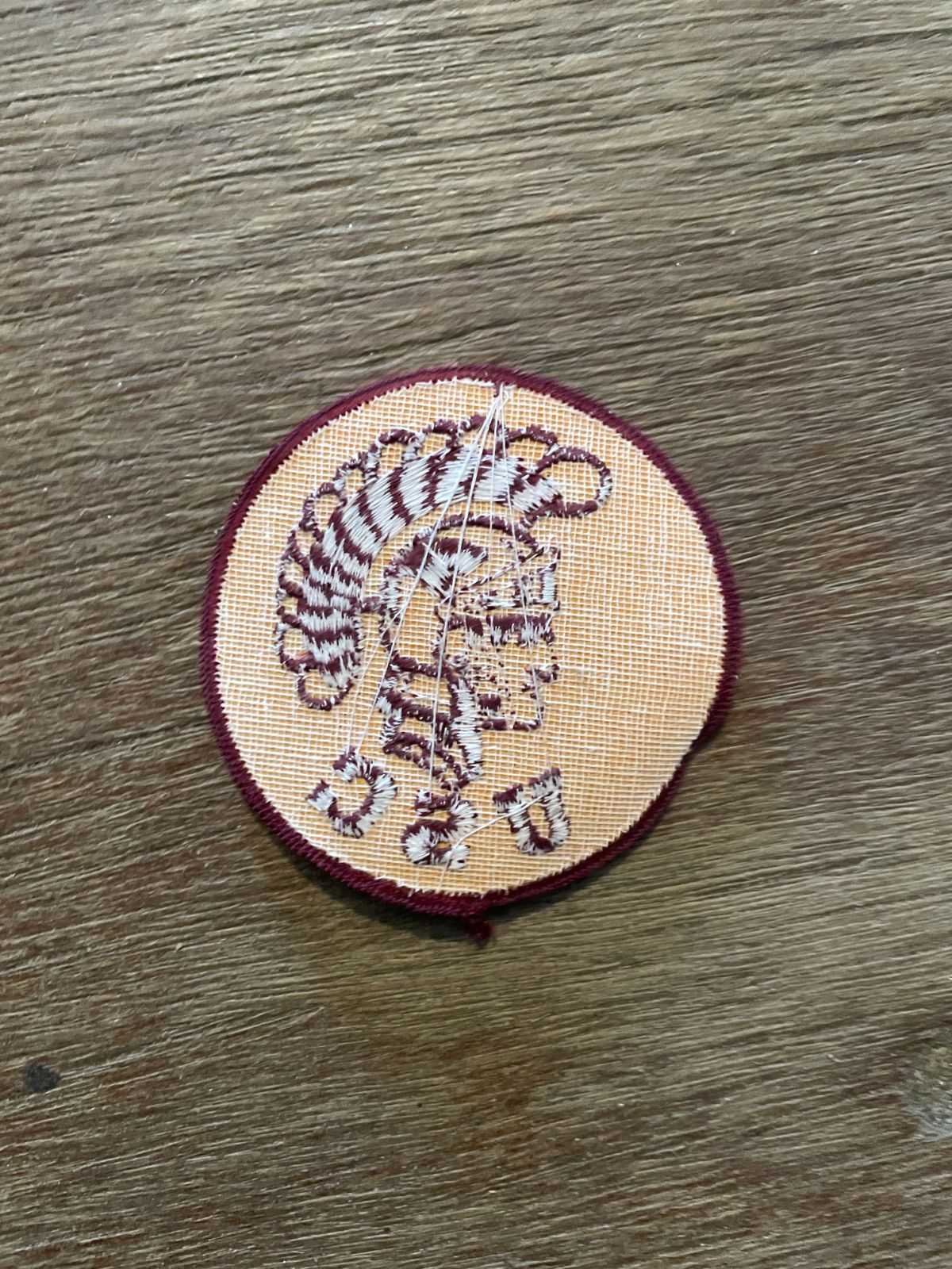RETRO USC TROJAN EMBROIDERED CIRCULAR PATCH