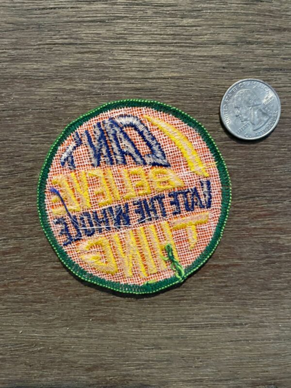 RETRO I CANT BELIEVE I ATE THE WHOLE THING EMBROIDERED CIRCULAR PATCH