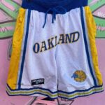 EMBROIDERED OAKLAND 2-TONE BASKETBALL SHORTS – GOLDEN STATE WARRIORS  COLORWAY