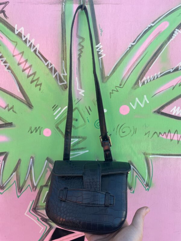*AS-IS* CROC EMBOSSED FAUX LEATHER SHOULDER BAG