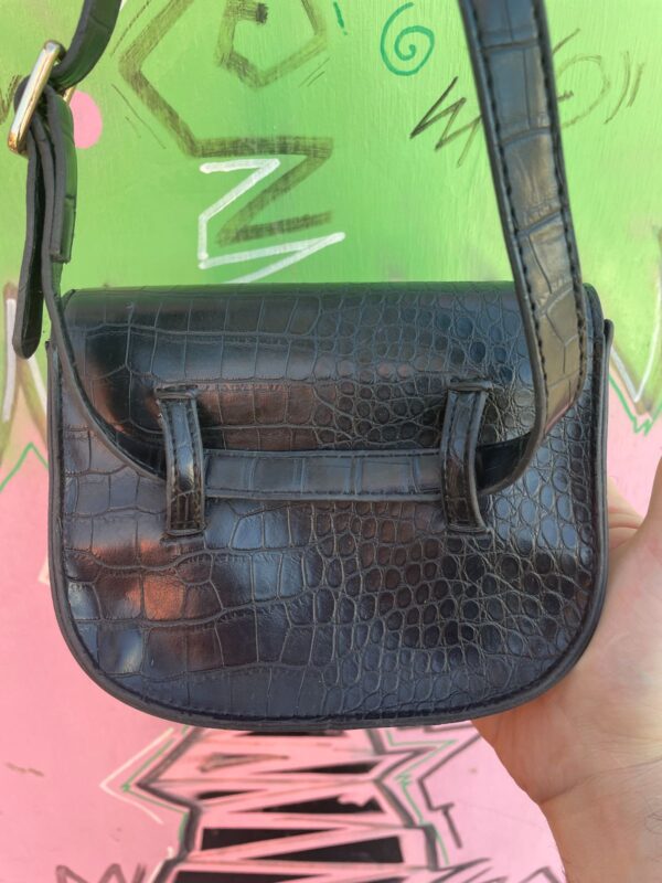 *AS-IS* CROC EMBOSSED FAUX LEATHER SHOULDER BAG