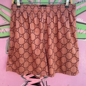 Photo detail:MESH BOOTLEG GUCCI PRINT BASKETBALL SHORTS