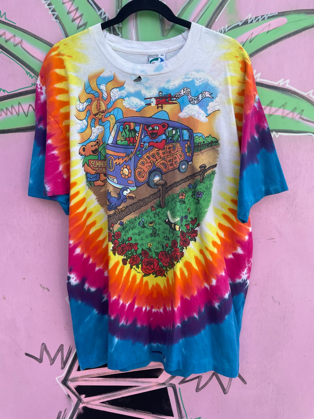 *AS-IS* RAD! GRATEFUL DEAD 1994 SUMMER TOUR TIE-DYE SINGLE STITCH GRAPHIC T-SHIRT