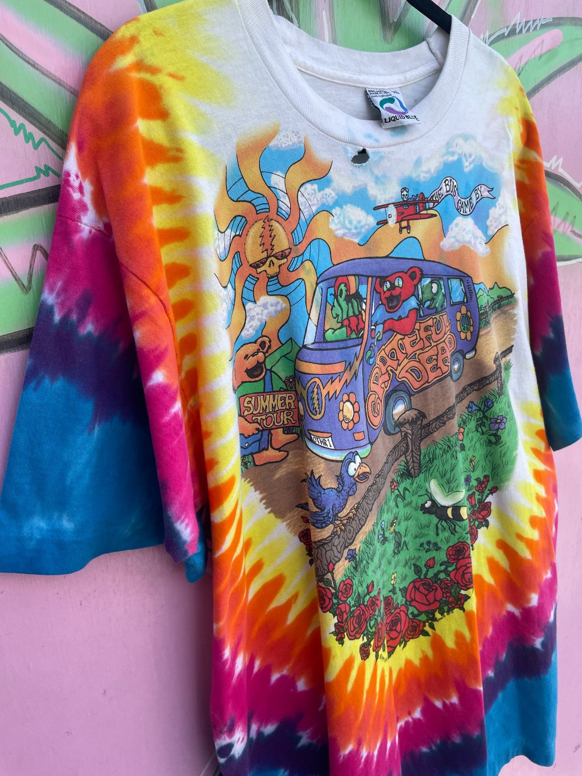 *AS-IS* RAD! GRATEFUL DEAD 1994 SUMMER TOUR TIE-DYE SINGLE STITCH GRAPHIC T-SHIRT
