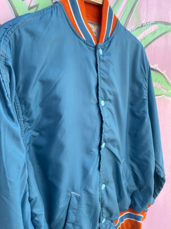 RETRO CATS SATIN BUTTON UP BASEBALL JACKET
