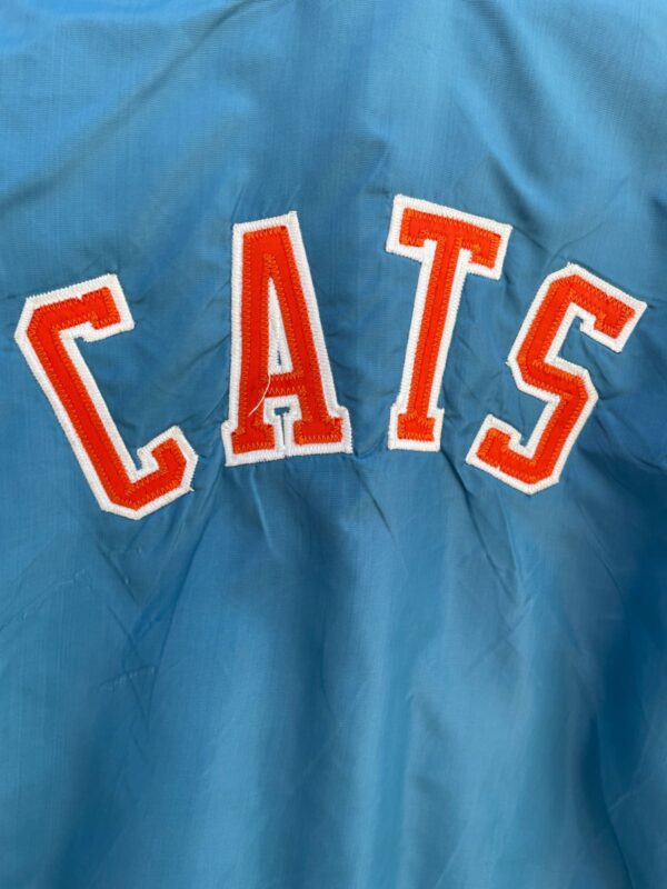 RETRO CATS SATIN BUTTON UP BASEBALL JACKET