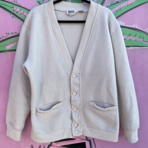 Photo detail:1990S FLEECE CARDIGAN SWEATER, RIBBED COLLAR & CUFFS