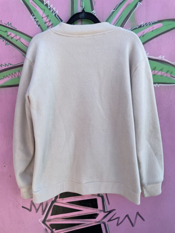 1990S FLEECE CARDIGAN SWEATER, RIBBED COLLAR & CUFFS