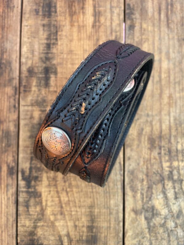 AS-IS WRANGLER LEATHER BELT W/ METAL ACCENTS