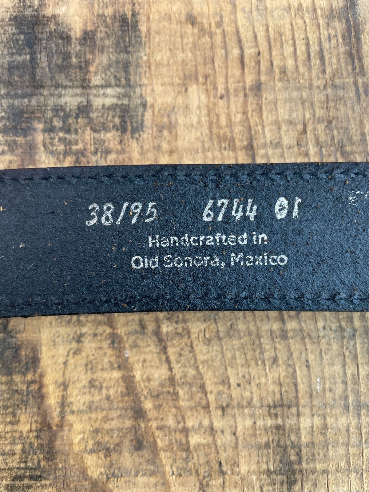 AS-IS WRANGLER LEATHER BELT W/ METAL ACCENTS