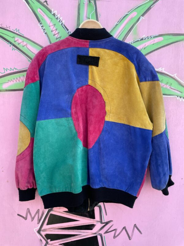 SO COOL! LARGE SUEDE COLORBLOCK ZIP UP JACKET