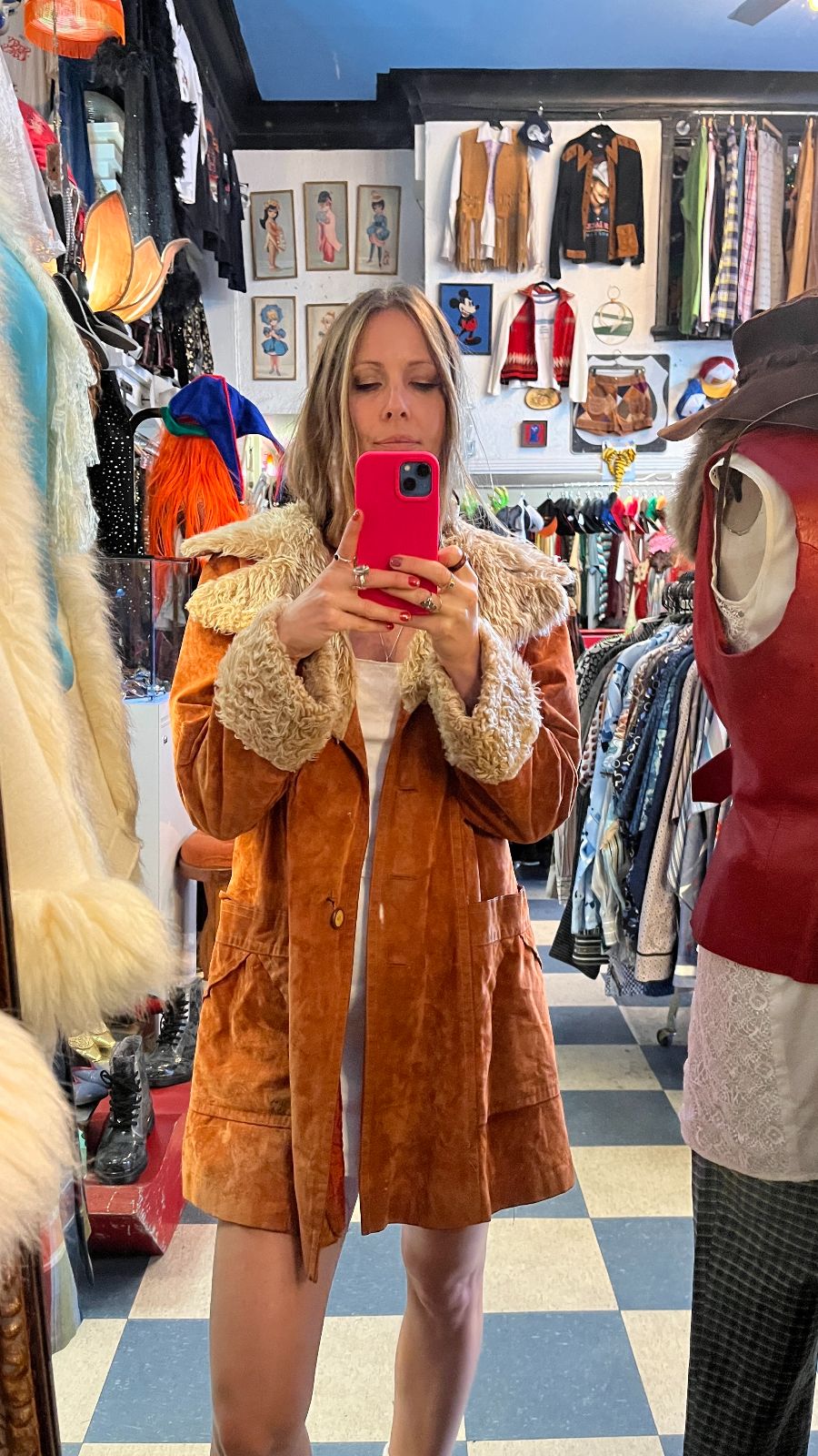 *AS-IS* AUTHENTIC 1970S CRUSHED VELOUR PENNY LANE COAT *MISSING BUTTONS