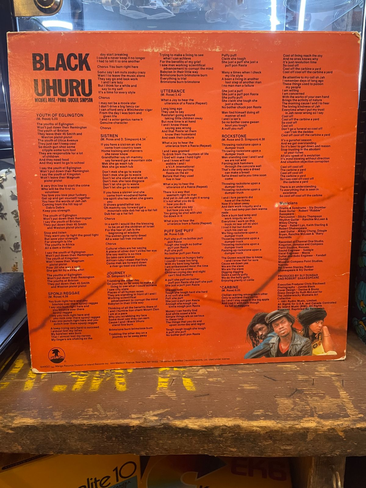 BLACK UHURU - RED VINYL RECORD ORIGINAL PRESSING MLPS 9625