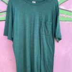 NICE HEATHER GREEN BLANK POCKET TEE