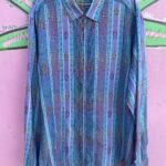 NICE! LIGHT WEIGHT GUATEMALAN TEXTILE INSPIRED PRINT LONG SLEEVE BUTTON DOWN SHIRT