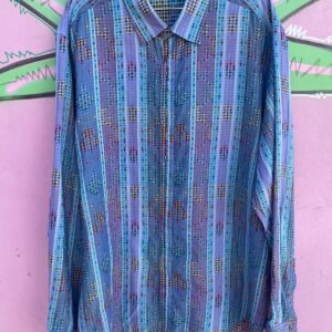 Photo detail:NICE! LIGHT WEIGHT GUATEMALAN TEXTILE INSPIRED PRINT LONG SLEEVE BUTTON DOWN SHIRT