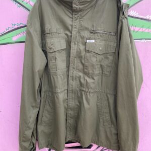 Photo detail:NICE! 1980S-90S MADE IN TAIWAN! OLIVE GREEN ZIP UP PARKA JACKET HIDE-A-AWAY HOOD