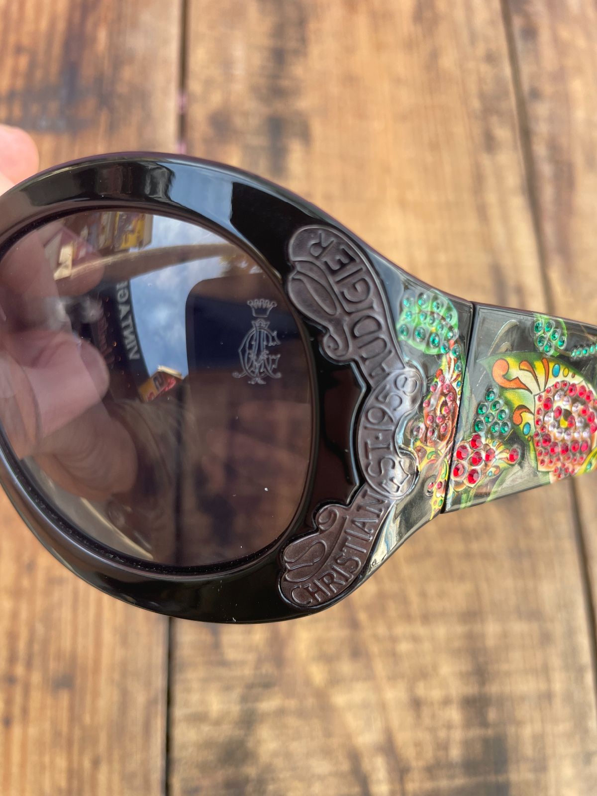 Y2K BUG EYE CLOUT GOGGLES SUNGLASSES BUTTERFLY RHINESTONE SIDE DESIGN