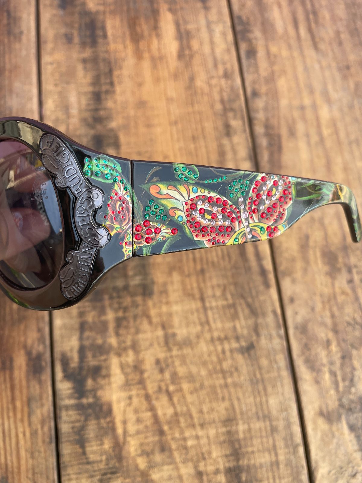 Y2K BUG EYE CLOUT GOGGLES SUNGLASSES BUTTERFLY RHINESTONE SIDE DESIGN