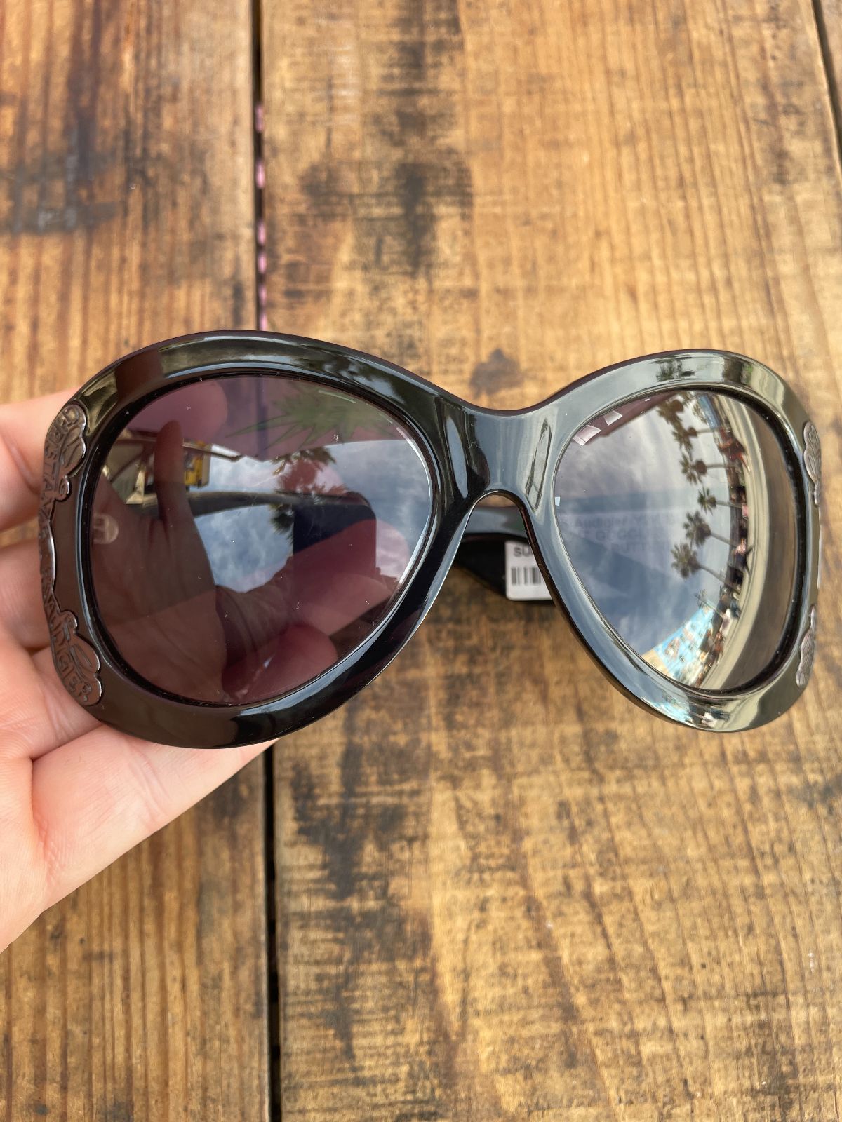 Y2K BUG EYE CLOUT GOGGLES SUNGLASSES BUTTERFLY RHINESTONE SIDE DESIGN