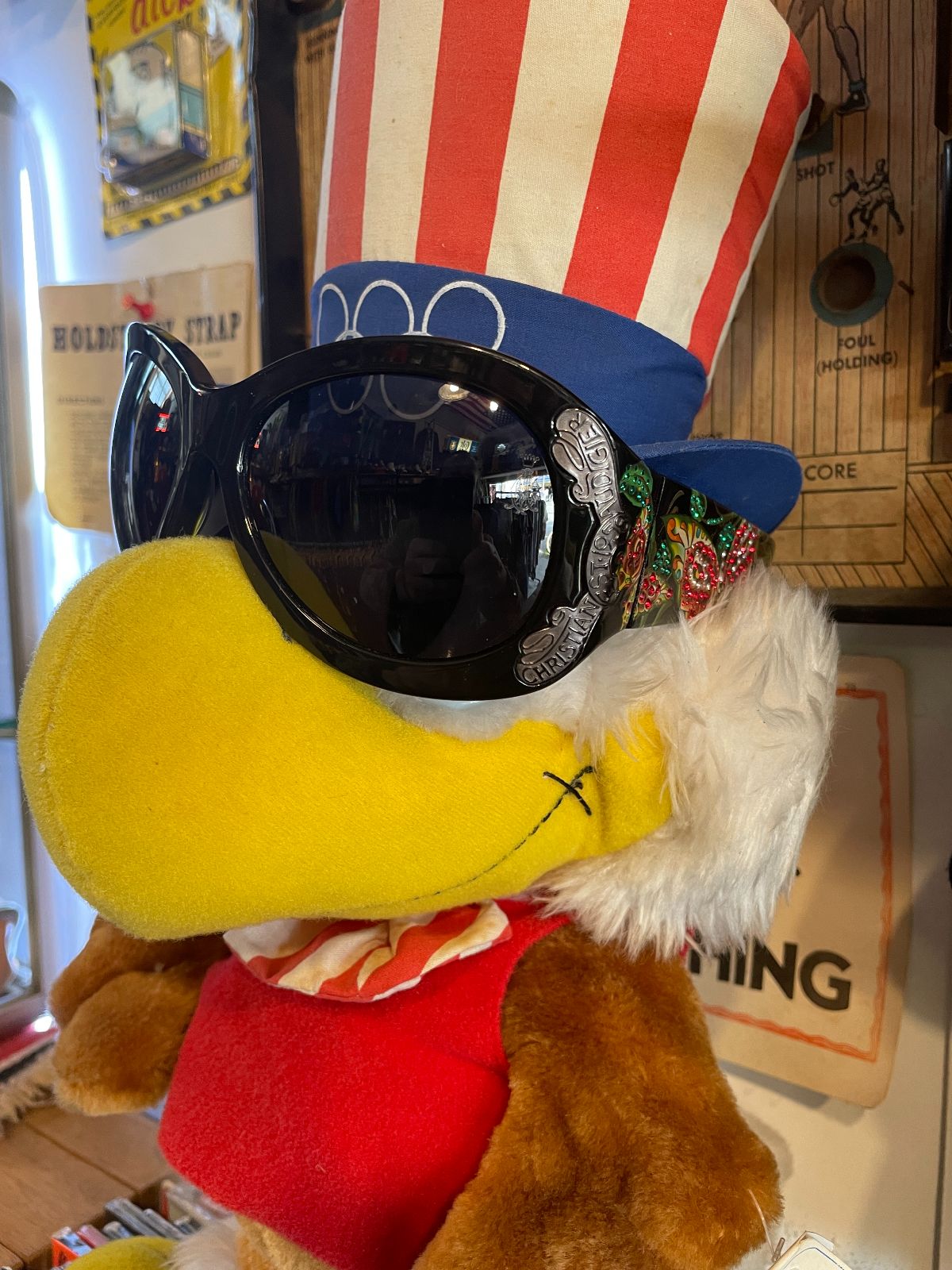 Y2K BUG EYE CLOUT GOGGLES SUNGLASSES BUTTERFLY RHINESTONE SIDE DESIGN