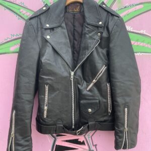 Photo detail:MADE IN MEXICO BELTED LEATHER MOTORCYCLE JACKET,
