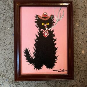 Photo detail:MINI FRAMED PAINTINGS - CATS SMOKING