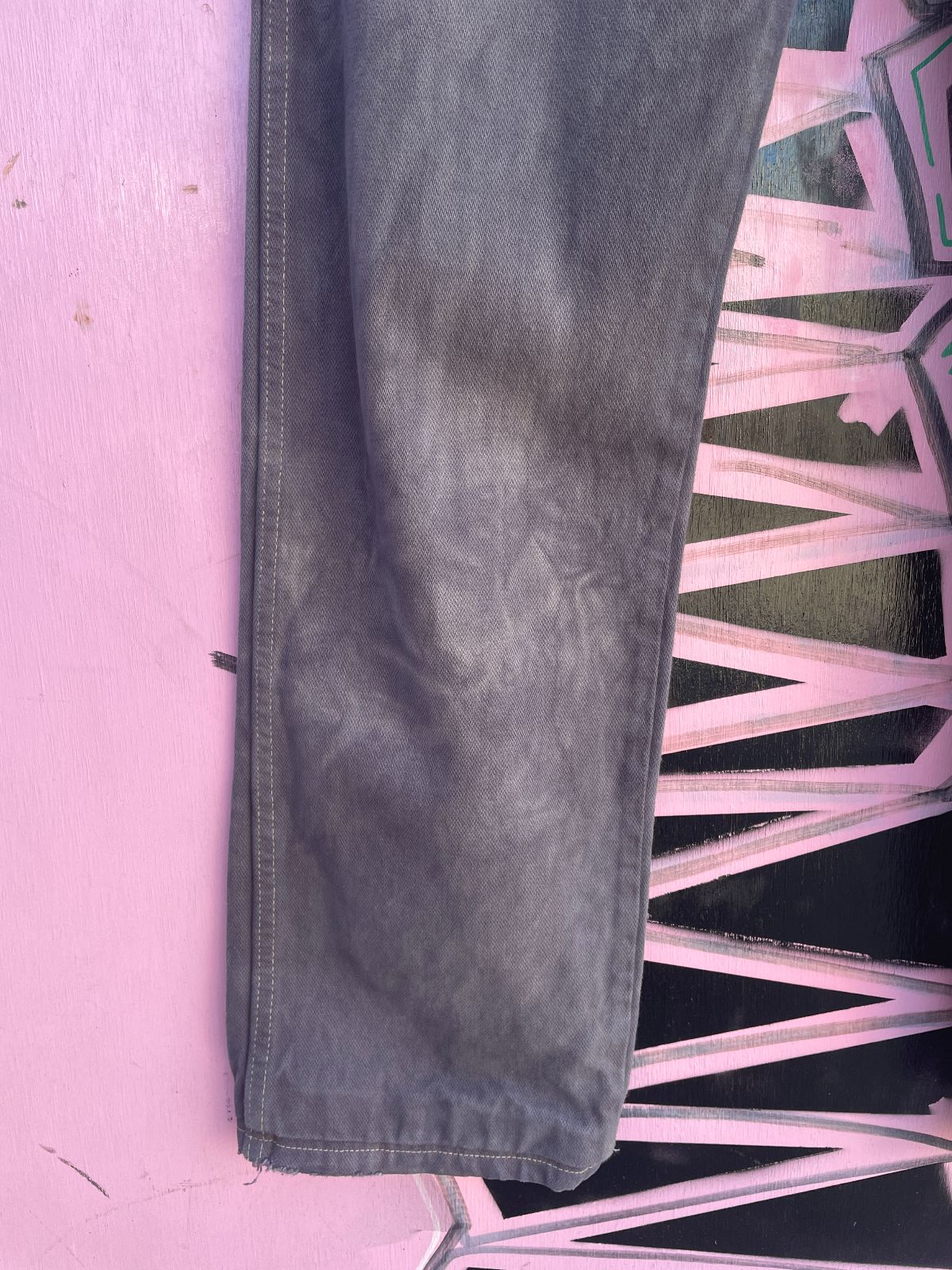 OVERDYED DISTRESSED DENIM PANTS