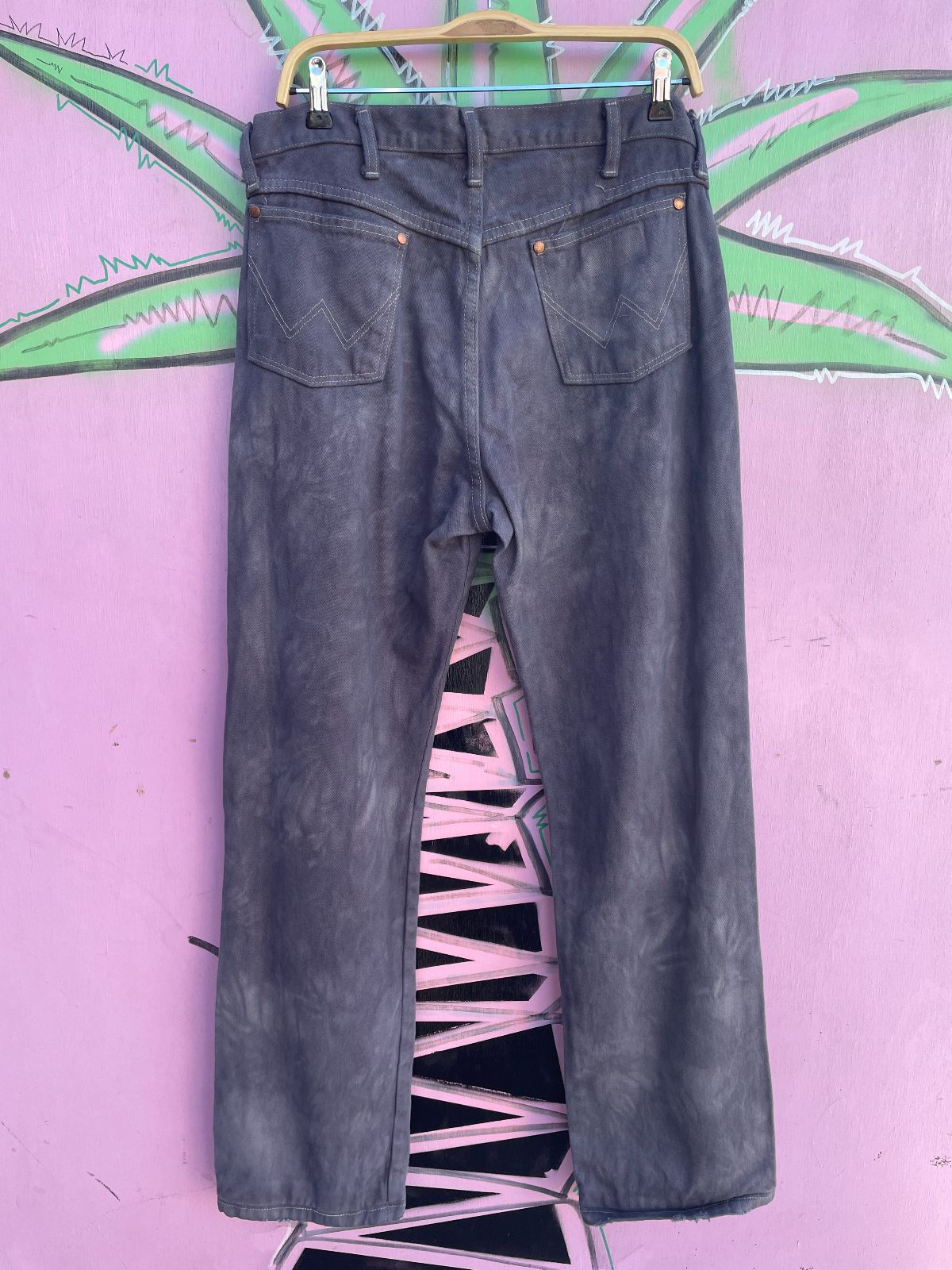 OVERDYED DISTRESSED DENIM PANTS