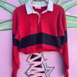 AS-IS CROPPED COLORBLOCK COLLARED LONGSLEEVE RUGBY JERSEY