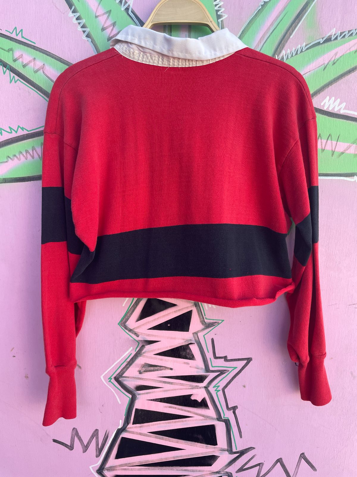 product details: AS-IS CROPPED COLORBLOCK COLLARED LONGSLEEVE RUGBY JERSEY photo